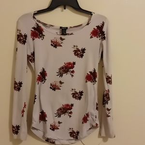 White Floral long sleeve tee.